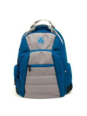 M-EDGE BLUE GREY CARGO BACKPACK WITH RECHARGEABLE BATTERY 17” LAPTOP POCKET NEW